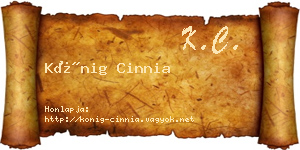 Kőnig Cinnia névjegykártya